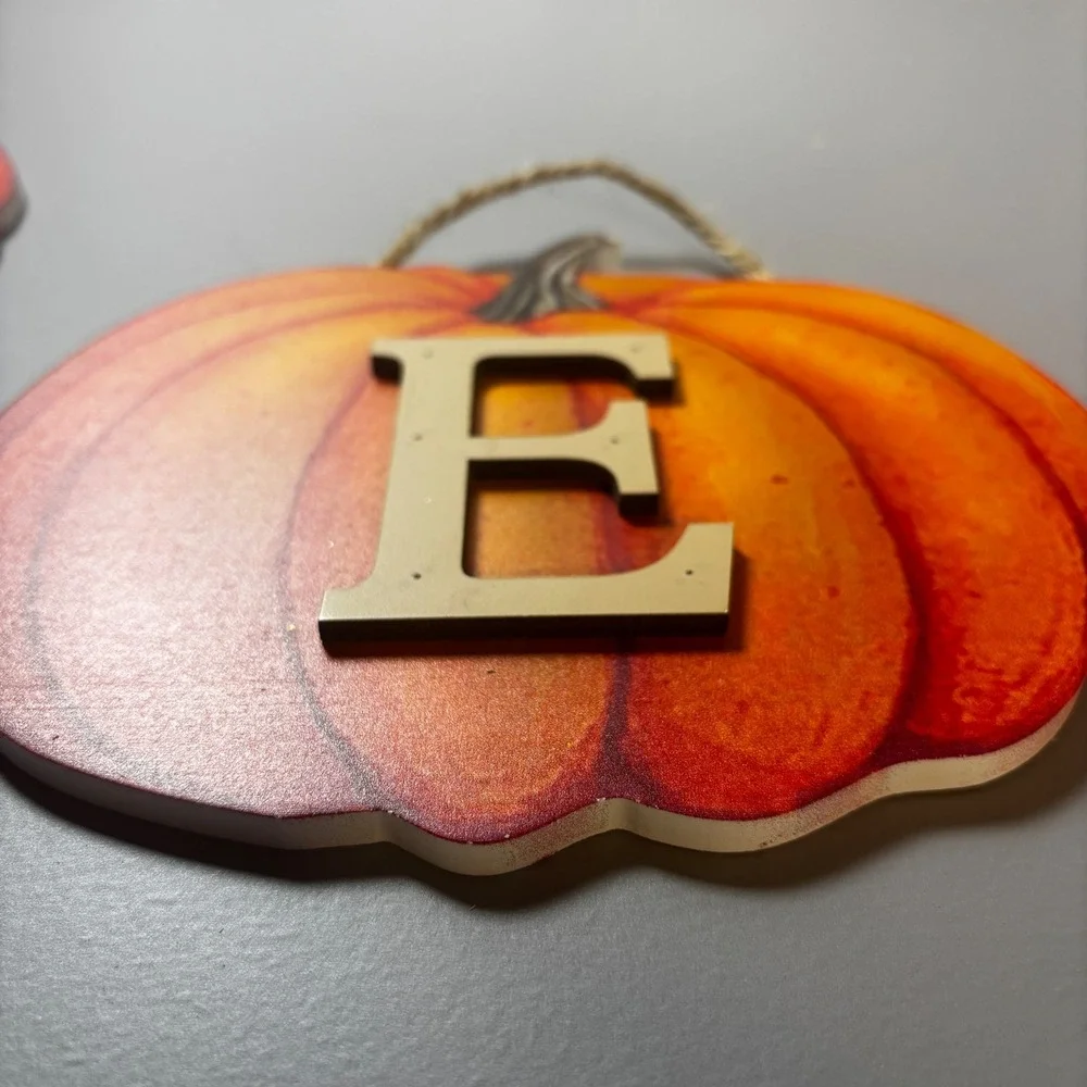 Fall Pumpkin Patch Letter Wall Decor Orange Raffia‎ Bow Autumn